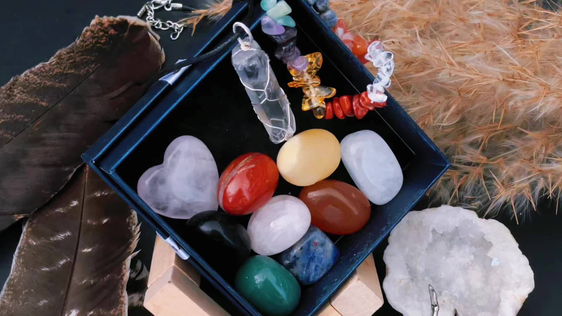 Chakra Stone Set Raw Bracelets Hexagonal Necklaces